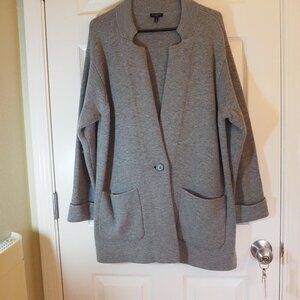 Talbots Wool Blend Gray Knit Blazer 1x